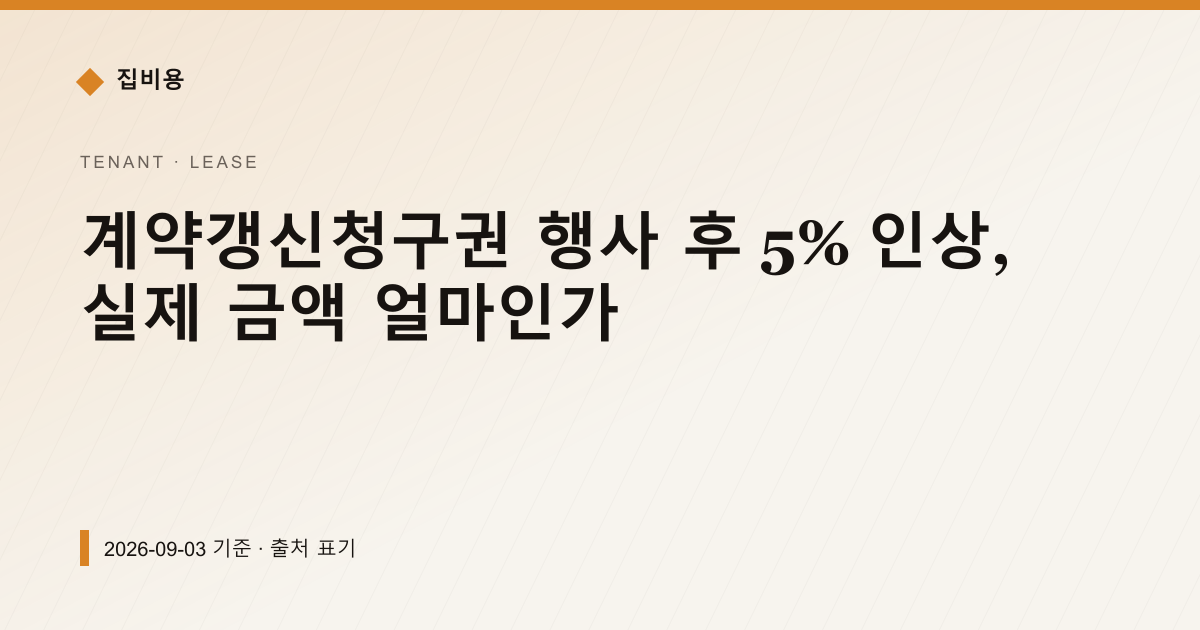 계약갱신청구권 5% 인상, 전세 4억이면 얼마 오르나 — 전월세·보증금 pricing comparison